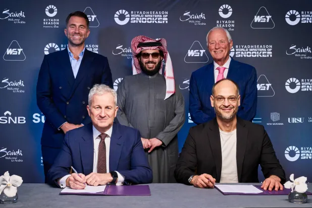 جانب من مراسم توقيع اتفاقية بطولة الرياض للسنوكر بحضور تركي آل الشيخ (موسم الرياض)
