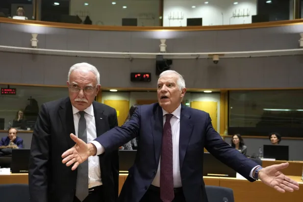 AB Dışişleri Yüksek Temsilcisi Josep Borrell ve Filistin Dışişleri Bakanı Riyad el Maliki (EPA)