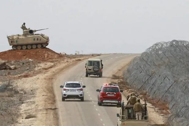 Jordanian soldiers patrolling along the border with Syria to prevent drug trafficking. (AFP)
