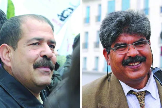 القيادي اليساري شكري بلعيد والنائب البرلماني محمد البراهمي (الشرق الأوسط)