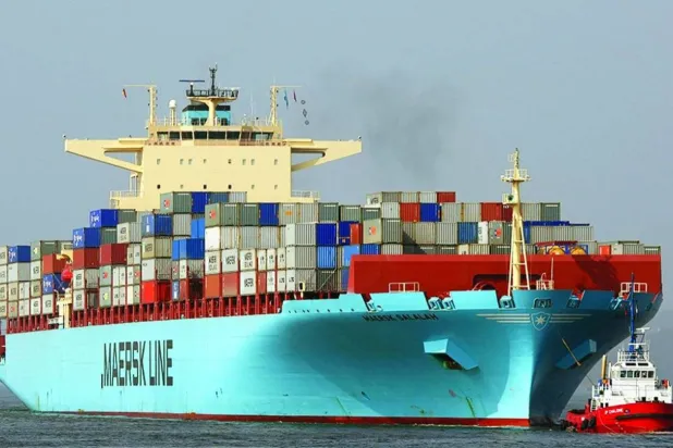 سفينة حاويات تابعة لشركة «ميرسك» (من موقع شركة «ميرسك»)