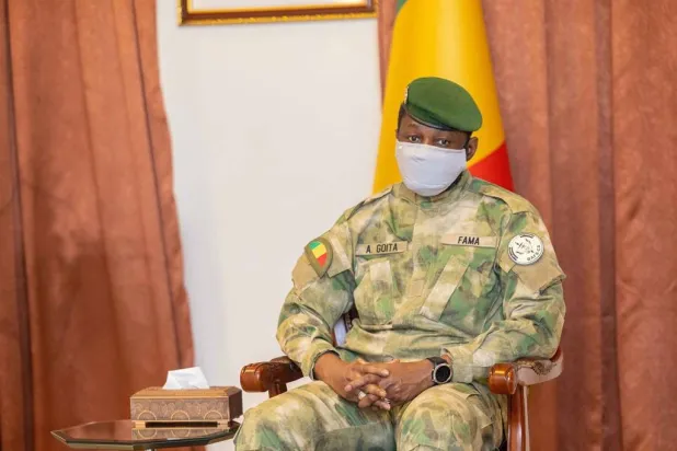 مالی کے فوجی حکمران کرنل عاصیمی گوئٹا (ایکس پلیٹ فارم پر مالی پریذیڈنسی اکاؤنٹ)