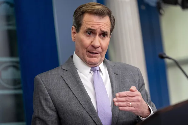 جون كيربي المتحدث باسم مجلس الأمن القومي الأميركي في مؤتمر صحافي في البيت الأبيض بواشنطن الاثنين 29 يناير 2024 (أ.ب)