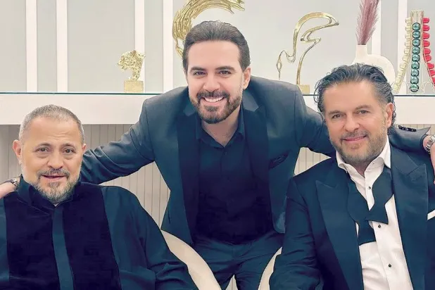 وائل جسّار يتوسط راغب علامة وجورج وسوف (حسابه على «إنستغرام»)