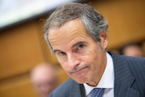 غروسي خلال افتتاح أعمال مجلس المحافظين في فيينا سبتمبر الماضي (أ.ف.ب)