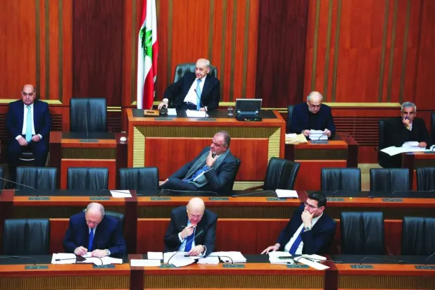 The Lebanese Parliament during the discussion of the general budget last week (Reuters)
