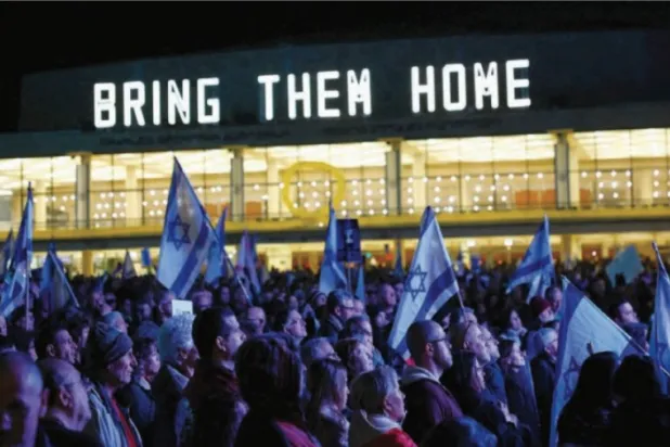 Israeli protest against the Netanyahu government, demanding the speedy release of hostages held by Hamas (Reuters)