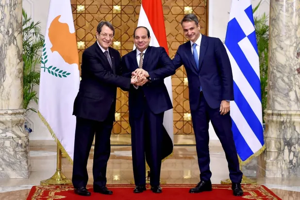 ختام القمة الثلاثية التي عُقدت بالقاهرة في 2019 (الرئاسة المصرية)