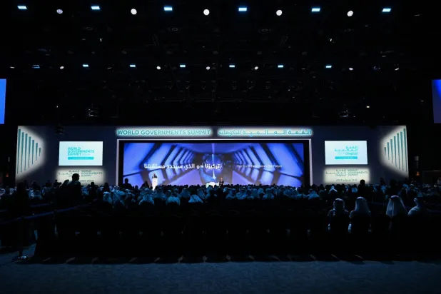 جانب من الجلسة الافتتاحية في القمة العالمية للحكومات (وام)