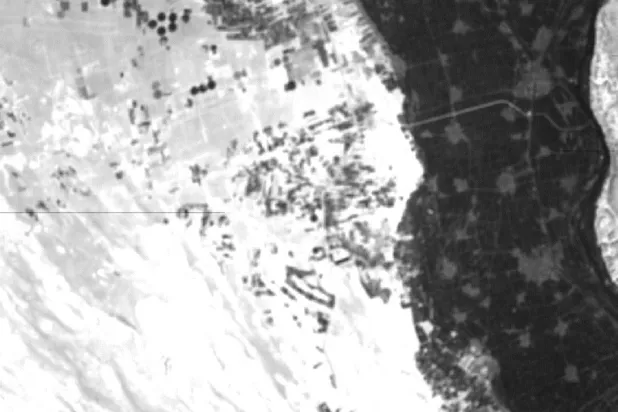 أول صورة يلتقطها القمر الاصطناعي بنجاح لمدينة أسيوط (وزارة التعليم العالي والبحث العلمي في مصر)