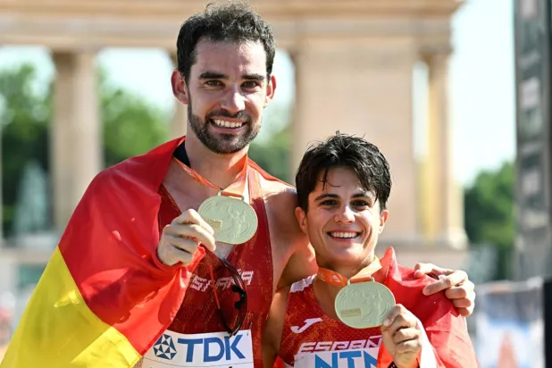 ألفارو مارتن وماريا بيريس بطلا العالم في المشي ضمن الرياضيين المعارضين لوكالة مكافحة المنشطات الإسبانية (الشرق الأوسط)