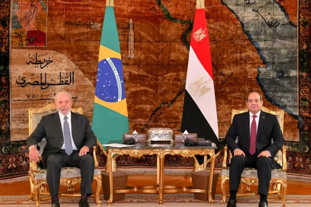 الرئيسان المصري والبرازيلي أكدا أهمية وقف إطلاق النار في قطاع غزة (الرئاسة المصرية)