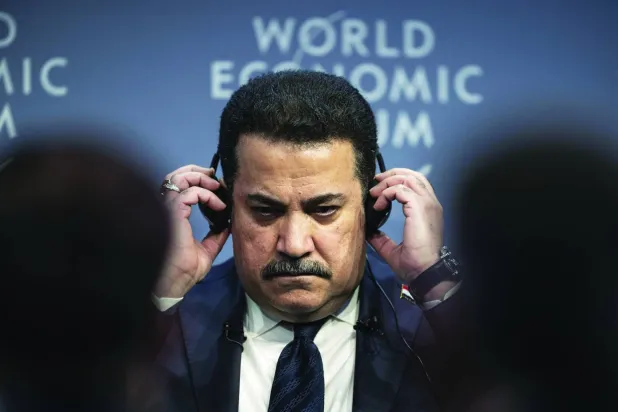Iraqi Prime Minister Mohammed Shia al-Sudani is seen at Davos in January. (AFP)