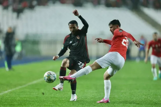 من المواجهة التي جمعت الأهلي وشباب بلوزداد (النادي الأهلي)