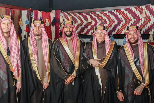 نيمار ونجوم فريق الهلال في احتفالات يوم التأسيس (نادي الهلال)