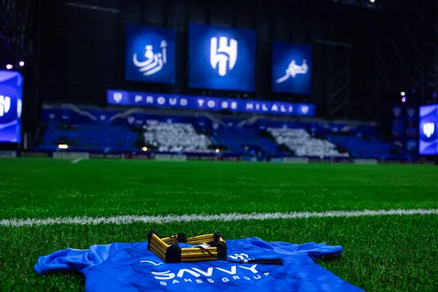 صورة معبرة بثها نادي الهلال من أرضية ملعب المملكة أرينا (نادي الهلال)
