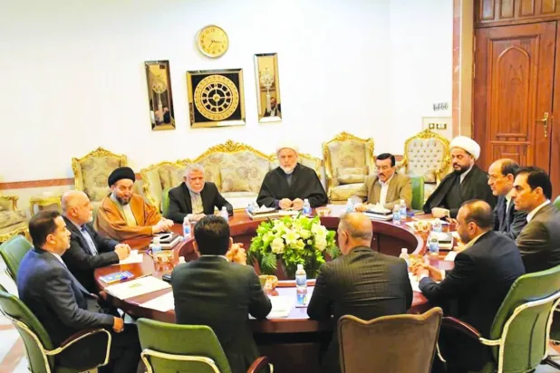 قوى «الإطار التنسيقي» خلال أحد اجتماعاتها بحضور السوداني (أرشيفية - وكالة الأنباء الرسمية)