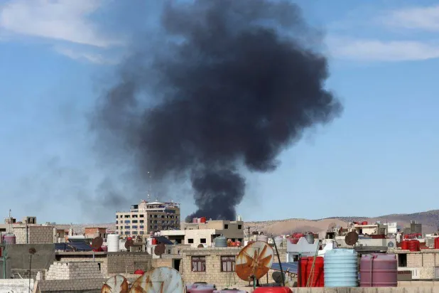 صورة من انفجار في القامشلي شمال شرقي سوريا في 5 أكتوبر 2023 (رويترز)