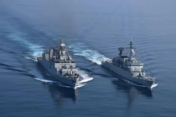 سفن حربية تتبع البحرية الهندية (حساب البحرية الهندية على منصة إكس)