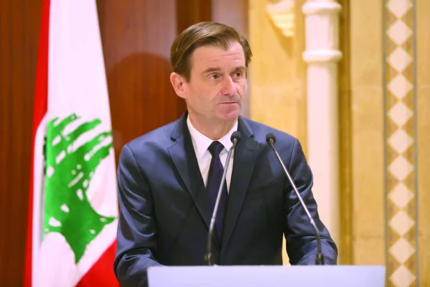 دیوید هیل معاون وزیر امور خارجه سابق آمریکا  بيروت 2019 (رويترز)