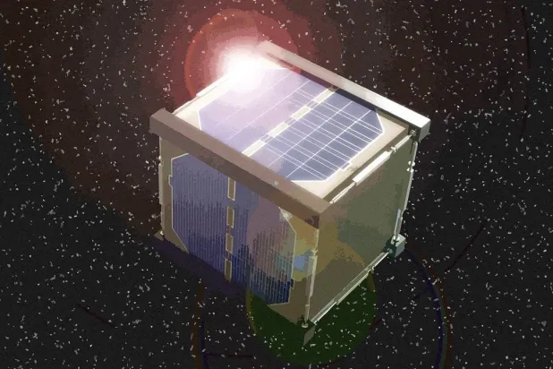 نموذج اولي بقمؤ اصطناعي مكعب من الخشب