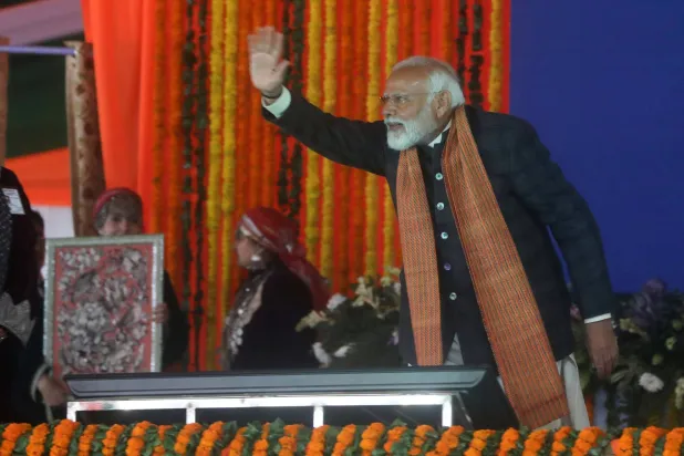 مودي يعد الاتفاقية تمثل منعطفاً جديداً ولحظة فاصلة في العلاقة الثنائية بين الهند ودول الرابطة (إ.ب.أ)