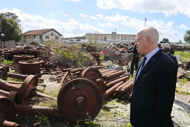 سعيد خلال زيارة لورشات النقل (الرئاسة)