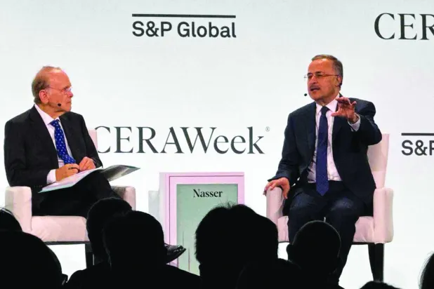 
أمين الناصر خلال حديثه في مؤتمر الطاقة «سيراويك» (من منصة إكس)