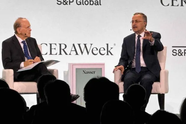 أمين الناصر خلال حديثه في مؤتمر الطاقة «سيراويك» (من منصة إكس)