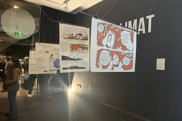 جانب من المعرض في المركز الثقافي الفرنسي في بيروت (الشرق الأوسط)
