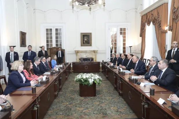 جانب من مباحثات وفدي الخارجية المصرية والأميركية في القاهرة (الخارجية المصرية)