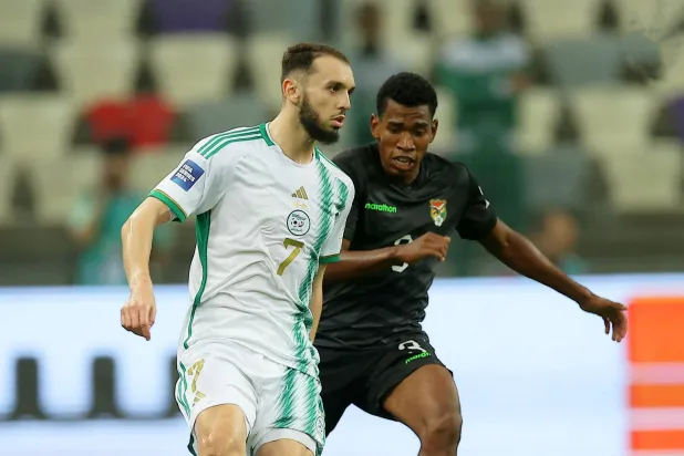 أمين غويري مهاجم منتخب الجزائر (المنتخب الجزائري)