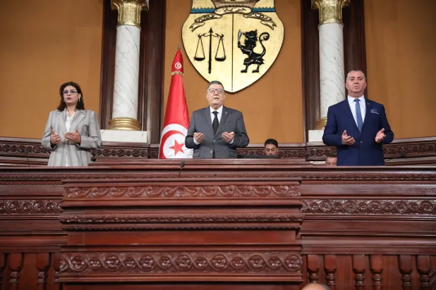 إبراهيم بودربالة رئيس البرلمان في جلسة الثلاثاء (موقع البرلمان التونسي)