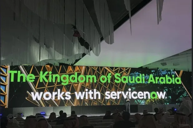 ServiceNow CEO Bill McDermott takes part in the LEAP 24 global tech conference. (Asharq Al-Awsat)  