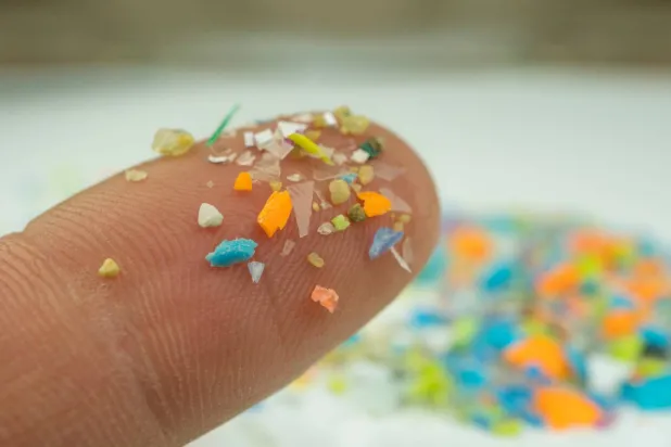 دقائق البلاستيك الصغيرة