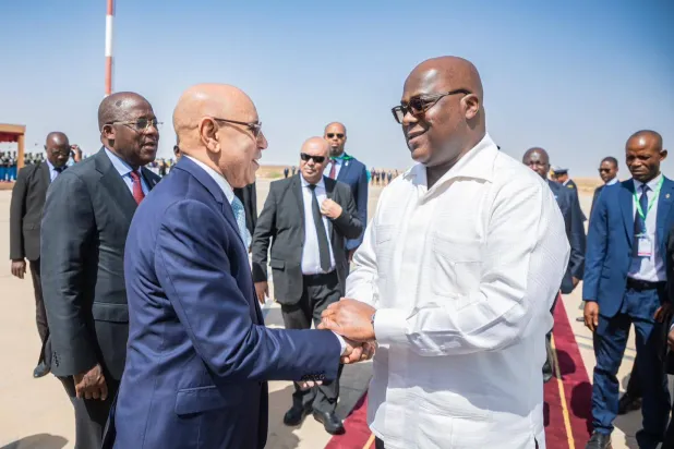 الرئيس الموريتاني رفقة رئيس جمهورية الكونغو الديمقراطية بنواكشوط الجمعة (الرئاسة الموريتانية)