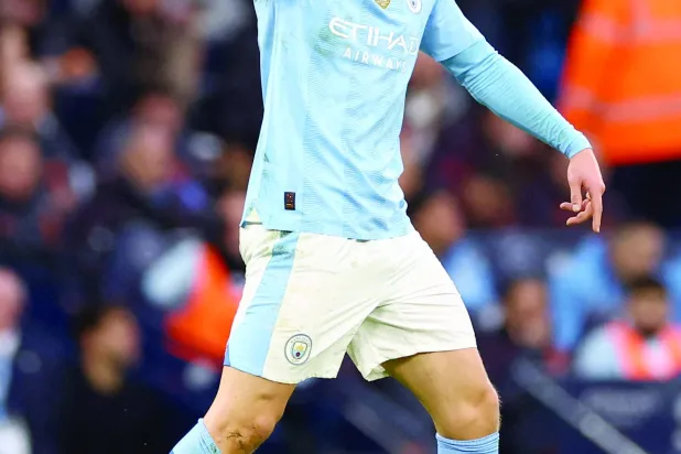 هالاند مهاجم مانشستر سيتي الصريح (رويترز)  