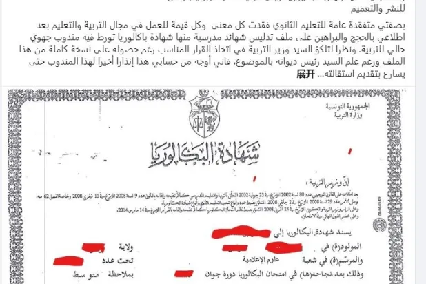 الشهادة المزورة التي كشفتها الوزيرة الجديدة (موقع الصحافيين التونسيين في صفاقس)