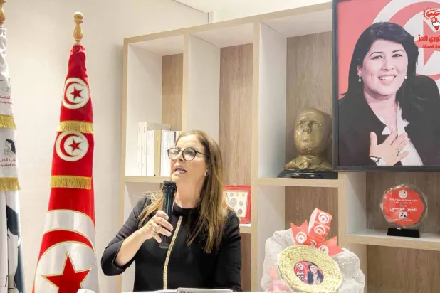 من اجتماع لدعم ملف عبير موسي (موقع الحزب الدستوري الحر)