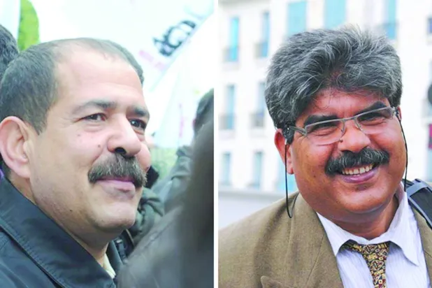 القياديان التونسيان المغدوران شكري بلعيد ومحمد البراهمي (الشرق الأوسط)