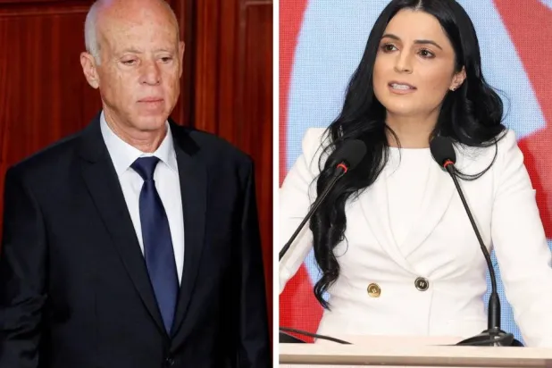 صورة مركَّبة لقيس سعيد وألفة الحامدي (موقع الجمهورية الثالثة)