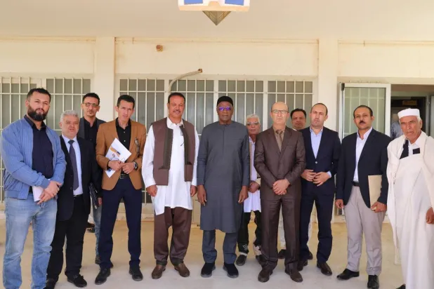 The Special Representative of the UN Secretary-General, Abdoulaye Bathily, and municipal leaders in the Amazigh town of Jadu in western Libya. Photo: Bathily's account on X 