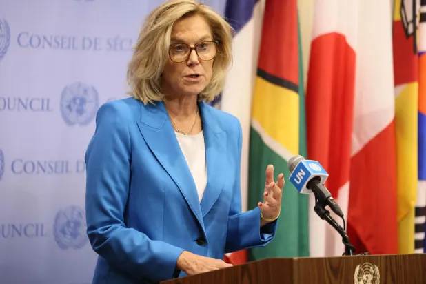 المنسقة رفيعة المستوى للأمم المتحدة لإيصال المساعدات الإنسانية وإعادة إعمار غزة سيغريد كاغ (أ.ف.ب)