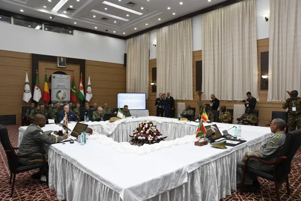 اجتماع «لجنة العمليات المشتركة» التي تضم جيوش الجزائر ومالي والنيجر وموريتانيا (وزارة الدفاع الجزائرية)