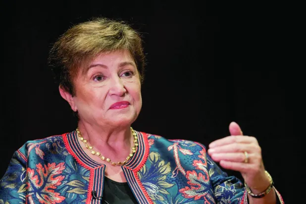 FILE PHOTO: IMF Managing Director Kristalina Georgieva speaks during an interview during a G20 Financial Summit, in Sao Paulo, Brazil, February 27, 2024. REUTERS/Carla Carniel/File Photo