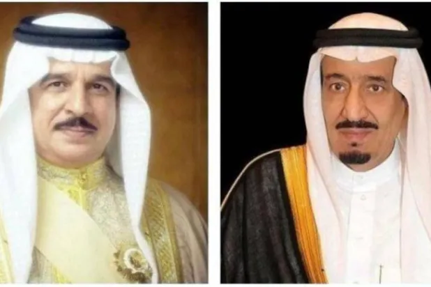 خادم الحرمين الشريفين الملك سلمان بن عبد العزيز (واس) - العاهل البحريني الملك حمد بن عيسى (بنا)