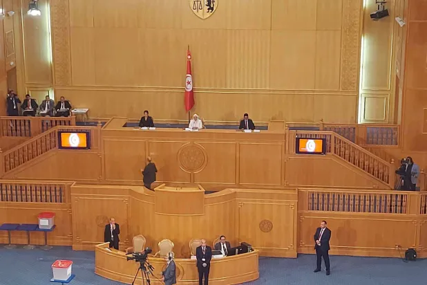 جانب من الجلسة الافتتاحية للمجلس الوطني للجهات والأقاليم (موقع المجلس)