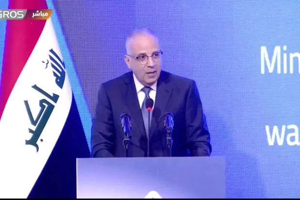 الوزير هاني سويلم خلال مشاركته في «مؤتمر بغداد الدولي الرابع للمياه» (وزارة الموارد المائية المصرية)