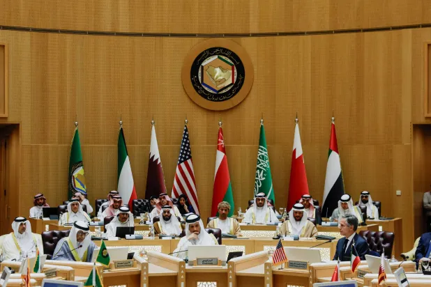  نشست مشترک بین وزیران خارجه کشورهای شورای همکاری خلیج و آمریکا در ریاض (رویترز)