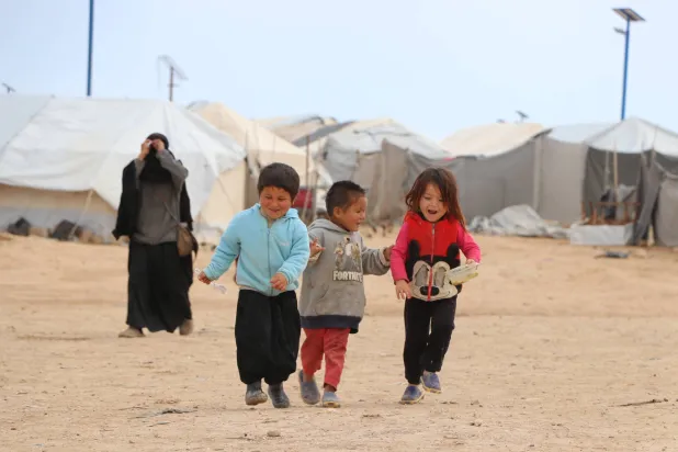 أطفال في «مخيم الهول» شمال شرقي سوريا (الشرق الأوسط)